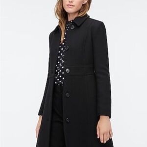J. Crew Italian Double Cloth Black Coat